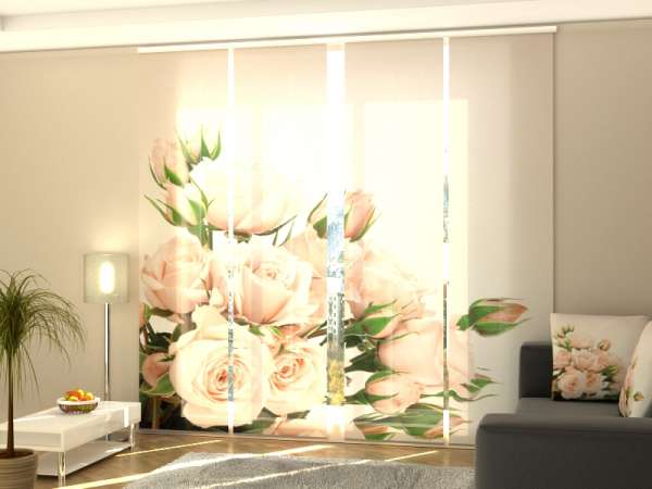 Schiebegardine (1-4 tlg.) CREAM ROSEN