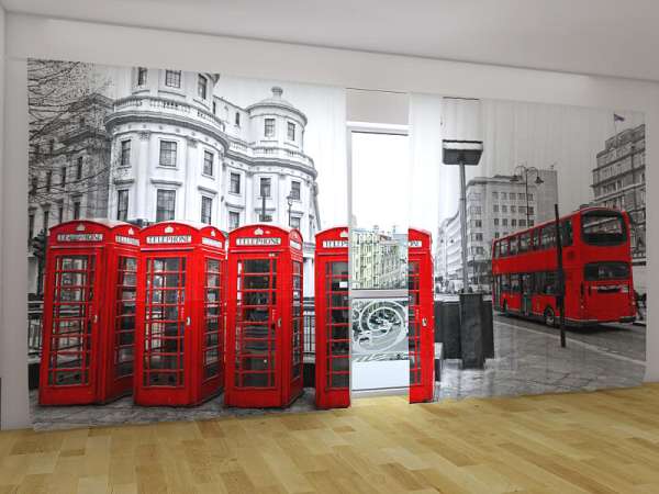 Panorama-Gardine: TELEFONZELLEN VON LONDON