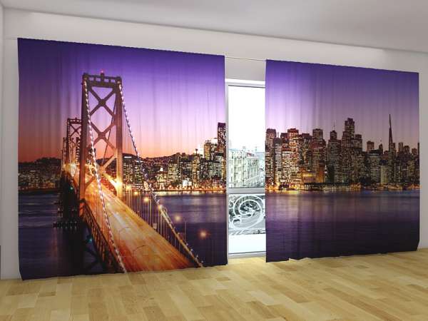 Panorama-Gardine: BAY BRIDGE IN SAN FRANCISKO
