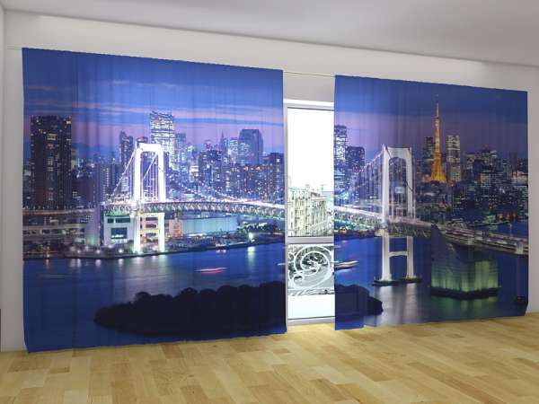 Panorama-Gardine: TOKIO AM ABEND 2