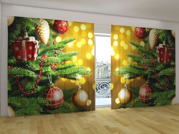 Panorama-Gardine: WEIHNACHTSSCHMUCK