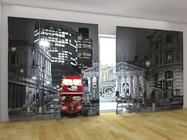 Panorama-Gardine: ROTER BUS VON LONDON
