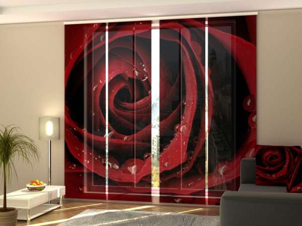 Schiebegardine (1-4 tlg.) ROTE ROSE