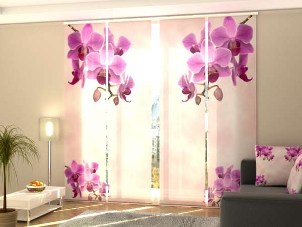 Schiebegardine (1-4 tlg.) SCHÖNE KOLIBRI ORCHIDEEN