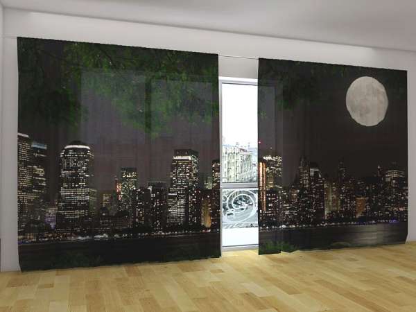 Panorama-Gardine: MOND ÜBER MANHATTAN