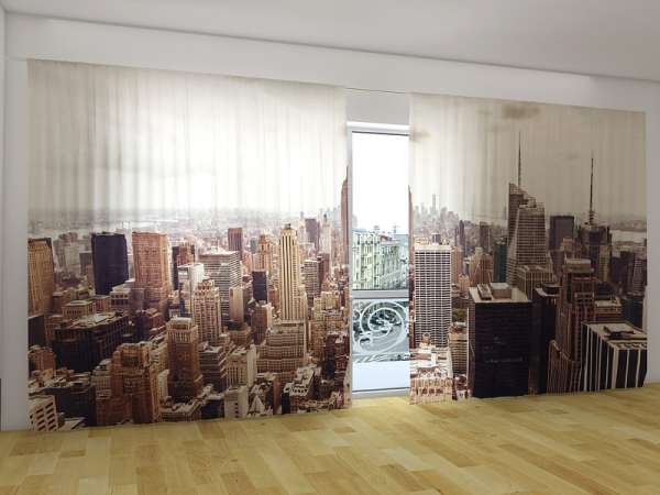 Panorama-Gardine: LUFTBILD VON MANHATTAN