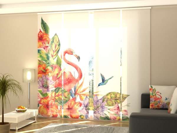 Schiebegardine (1-4 tlg.) TROPISCHER FLAMINGO