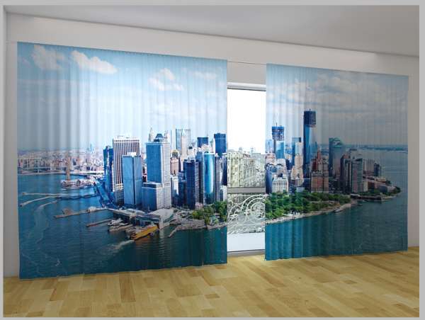 Panorama-Gardine: HAFEN VON NEW YORK
